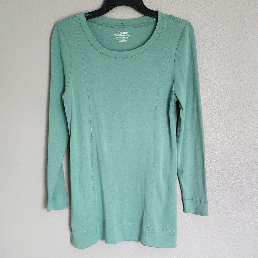Chicos The Ultimate Tee Long Sleeve Top/ Size 0 (S)